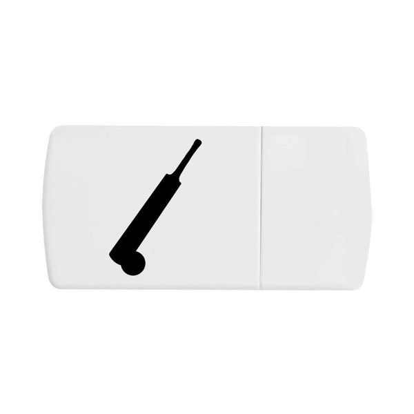 'Cricket Bat & Ball Silhouette' Pill Box with Tablet Splitter (PI00020915)