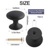 Xuduvay 10 Pack Solid Cabinet Knobs,25MM Diameter Round Black Dresser Drawer Knobs and Simple Decorative Kitchen Cabinet Knob (Black)