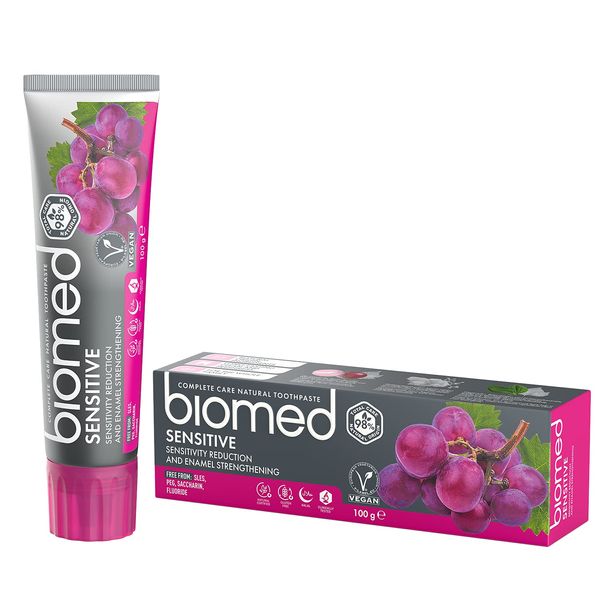 Biomed Sensitive Fluoride Free Toothpaste against Sensitive Teeth with 99% Natural Ingredients