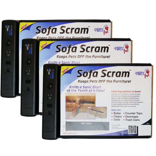 High Tech Pet Sofa Scram Sonic Pad Pet Deterrent, 3-Pack