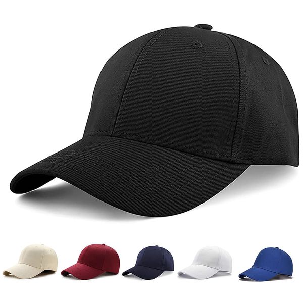 Etyepoh Baseball Cap Polo Style Classic 6 Panel Adjustable Sport Solid Sun Hat Unisex (01Black)