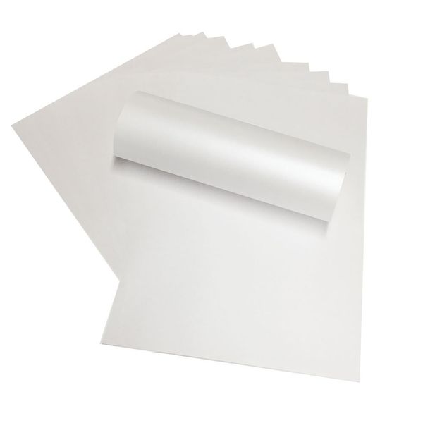Syntego Frost Perlglanz-Schimmerpapier, doppelseitig, geeignet für Tintenstrahl- und Laserdrucker, 10 x A4, 120 g/m² (weiß)