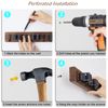 Mop Broom Holder Wall Mount - 3 Slots & 4 Hooks for Kitchen Organization