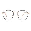 Optical Quality Round Spring Hinge Metal Rim Blue Light Filtering Computer Glasses Rose Gold Black