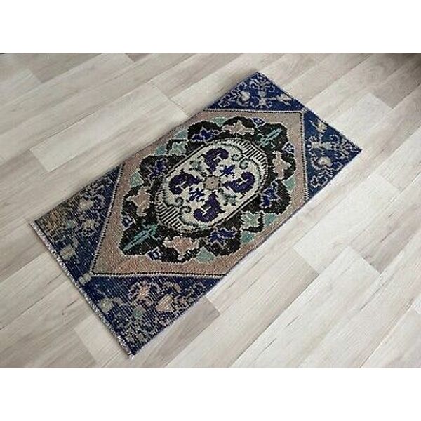 Small Rug,Bathroom Rug,Small Rug 1,4 x 2,7 ft Primitive Rug,Turkish Rug,Doormat