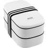 Edge Oval 2-Tier Lunch, 28.7 fl oz (800 ml), White 73324