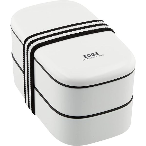 Edge Oval 2-Tier Lunch, 28.7 fl oz (800 ml), White 73324
