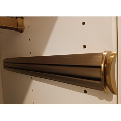 TAG Hardware Premium 14 1/8 Inch Long Expendible Pullout Closet Wardrobe Valet Rod (Matte Gold)