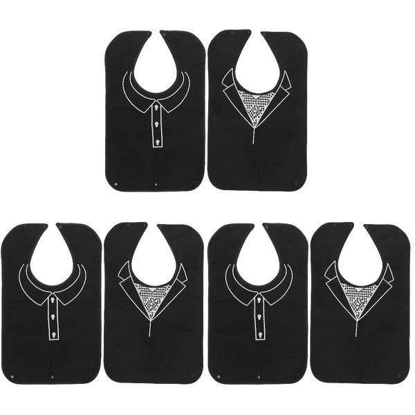 Gatuida Adult Bibs for Eating: 6pcs Elderly Bib Waterproof and Reusable Adult Dining Smock Clothing Protectors for Elderly Women Men Seniors and Disabled