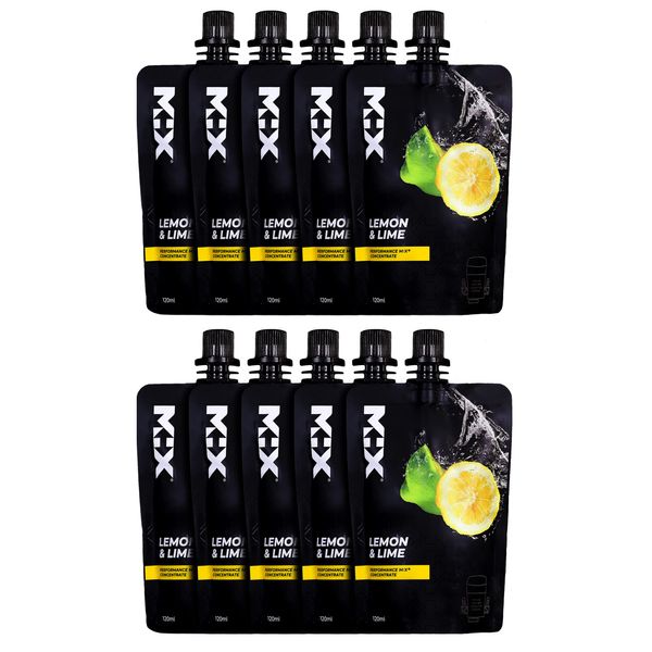 M:X® Sports Drink Concentrate | Carbohydrates & Electrolytes | Electrolyte Sports Drink | Hydration, Replenishment, Recovery | Energy Gel & Powder Replacement - Lemon & Lime, 10 Pouches (20 Servings)