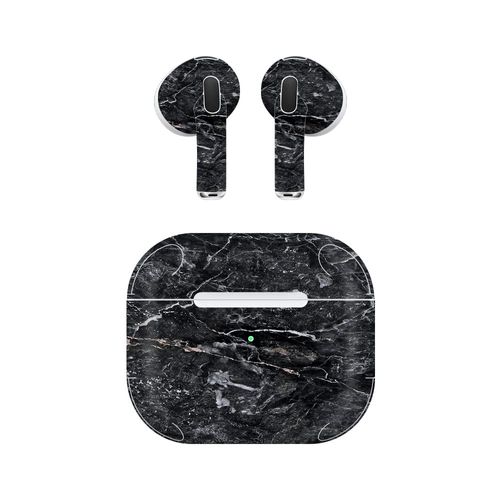 MightySkins Skin Compatible with Apple AirPods (3rd Generation) - Onyx Marble | Protective, Durable, and Unique Vinyl Decal wrap Cover | Easy to Apply, Remove, and Change Styles | Made in The USA