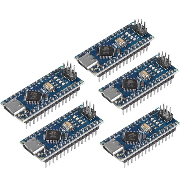 MGO Nano 5pcs for ATmega328P CH340-5V, 16M Microcontroller Board, USB Connectivity