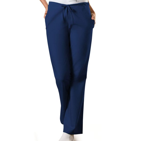 Cherokee Women's Size Flare Leg Drawstring Scrub Pant, Navy, Medium Tall