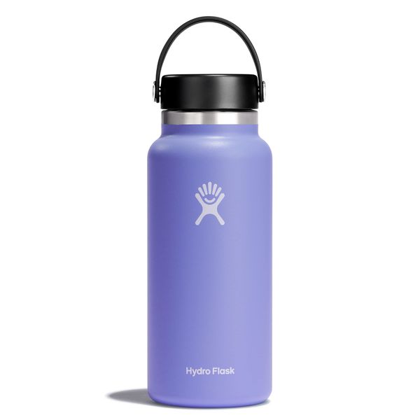 HYDRO FLASK - Water Bottle 946 ml (32 oz) - Vacuum Insulated Stainless Steel Water Bottle Flask with Leak Proof Flex Cap with Strap - BPA-Free - Wide Mouth - Lupine