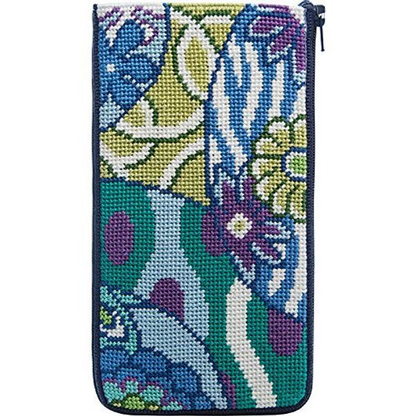 Stitch & Zip Eyeglass Case Needlepoint Kit- Imari Abstract