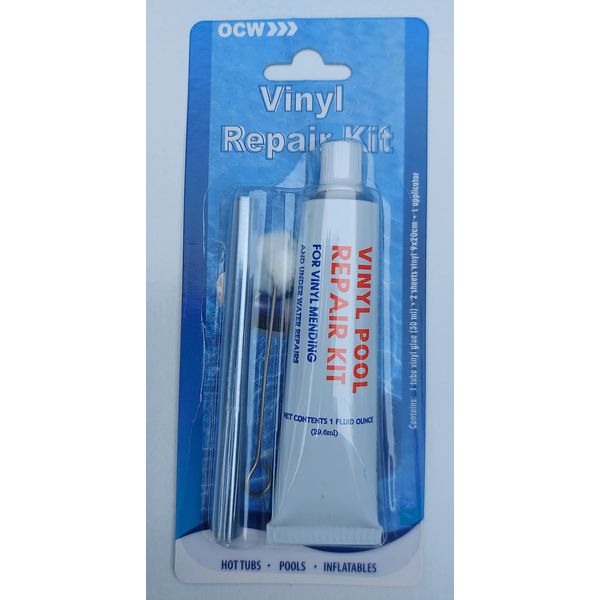 OCW Vinyl Repair Kit for Hot Tubs, Inflatable Spas, Pools & Inflatables (Repair Patches, Glue and Application Tool on card)