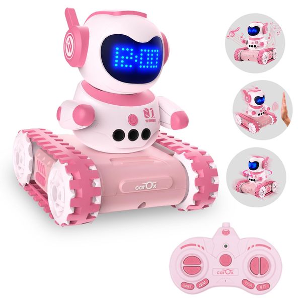 Interactive Robot Alarm Clock and Remote Control Car for Kids - Educational Toy with Gesture Sensing, Dance Moves, LED Emoji Eyes, Walkie-Talkie Function, and Sound Wake-Up for Birthdays