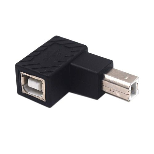 Kework 2 Pack USB Type B 2.0 Extender, 90 Degree Down Angle USB B Male to Female Extension Coupler Adapter Connector for Printer Scanner HDD