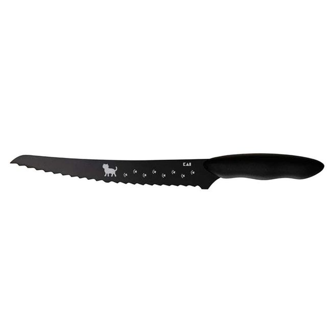 Kai KAI AB5804 Cat Bread Knife, Black Cat Color