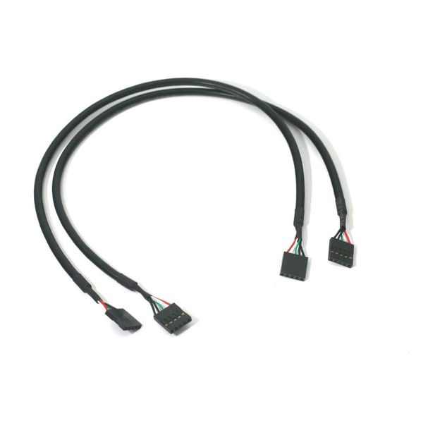 USB Header Cable 5-Pin 1x5 Case to Mainboard 16 inch Black (2-PACK)