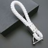 Luxury White Genuine Leather Strap Key Chain Smart Remote Key Ring Fob Keyless