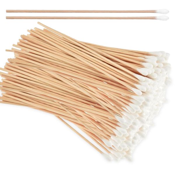 200 Pcs Long Cotton Buds Extra Long Handle Ear Buds Cotton Swabs Earbuds for Cleaning Ear Cleaner Ear Wax Removal Applicator Medical Swabs Ear Cotton Buds Sanitary Round Cotton Tip Cosmetic Tool