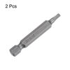 sourcing map 2pcs SQ2 Square Screwdriver Bit 1/4" Hex Shank 2" Length Magnetic Security Screw Driver Power Tool