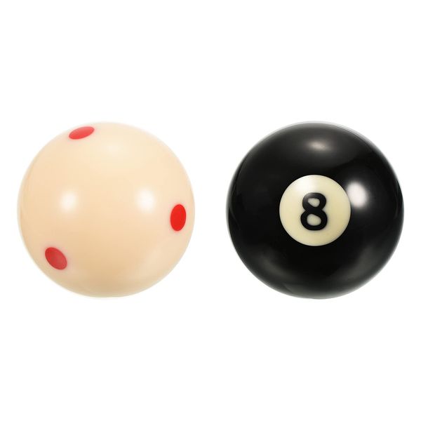 PATIKIL 57mm Billiard Cue Ball #8 Billiard Ball 2-in-1 Regulation Size Replacement Pool Billiard Cue Ball for Billiard Table Beige Black