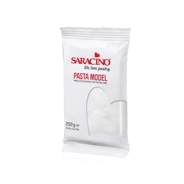 Saracino Sugar Paste Model White Modelling Paste 250 G Gluten Free Made in Italy