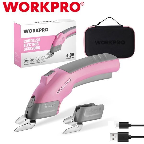 WORKPRO 4V Cordless Electric Scissors Rechargeable Powerful Shear Cutter 2 blade