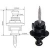 Bestgle 4Pcs Guitar Strap Locks and Buttons, Quick Release Security Strap Button Retainer Replacement Straplocks - Black