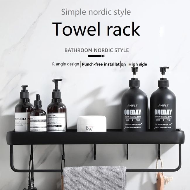 Bathroom Shelf Punch-Free Rack Organizer Shower Storage Rack Solid Wood  Corner Shelves Wall Mounted Toilet Shampoo Holder