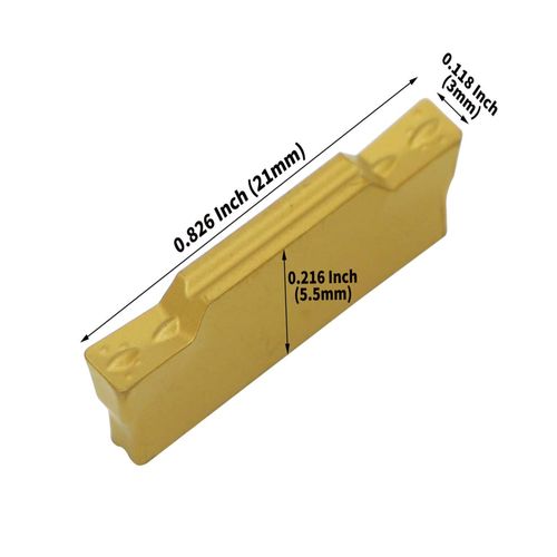 Zorqon 10Pcs MGMN300-M (3mm) Grooving Cut-Off Carbide Inserts, CNC Grooving Turning Inserts Cutters for MGEHR/MGIVR, Cut-Off Lathe Grooving Tool Holder with CVD Yellow Coating
