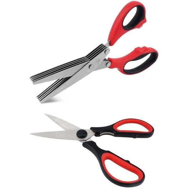 Herb Scissors & Kitchen Scissor Set - Multipurpose Stainless Steel 5 blades
