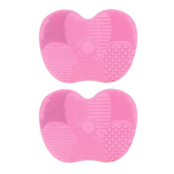 2 Packs Makeup Brush Cleaning Mat, Silicone Makeup Brush Cleaner with Back Suction Cups