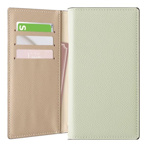 iPod touch 7th generation case notebook type simple stylish smoky grayish color adult girls simple square bi-color [light green x cream] mobile case 100061922