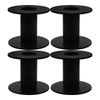 Gatuida Winding Roll Cable Spool: 4pcs Empty Wire Spools Plastic Replaceable Cable Bobbins Small Black Winding Bobbin for Changing Fishing Line