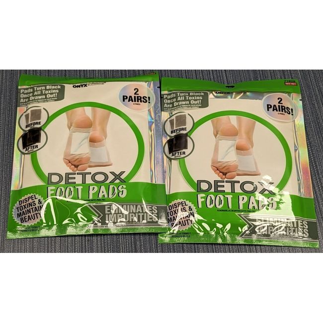 (Lot of 2) Onyx 71828 Detox Foot Pads, (2 pair per pack) Patch Removes Toxins