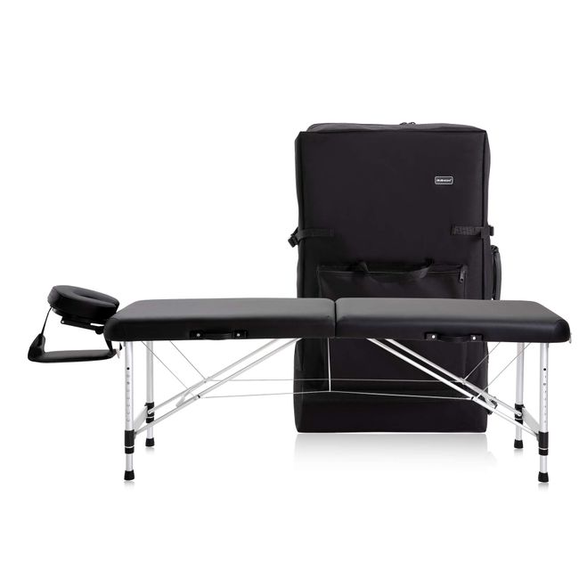 DR.LOMILOMI Ultra-Light Travel-Sized Aluminum Portable Massage Table Spa Bed 302 - Halia (W22 X L71, Black)