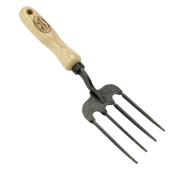 DeWit Blumengabel 'Twisted Hand-Fork Welldone' 30 cm I Profi Grabegabel aus Borstahl mit FSC®-zertifiziertem Handgriff aus Esche I Premium Gartengabel I Handgrabeforke I Garden Tools – Made in Holland