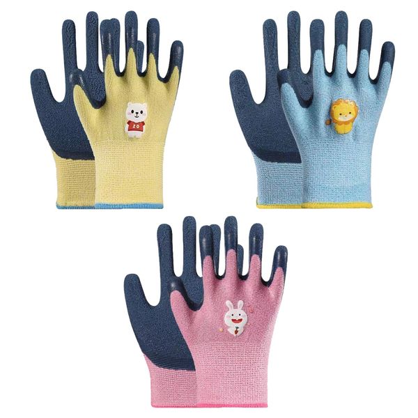 Embhlitfe 3 Pcs Kids Gardening Gloves for Age 5-9,Childrens Gardening Gloves Kids Work Gloves Childrens Work Gloves,Comfortable Toddler Garden Gloves Kids Safety Work Gloves for Boys Girls (s(5-9))