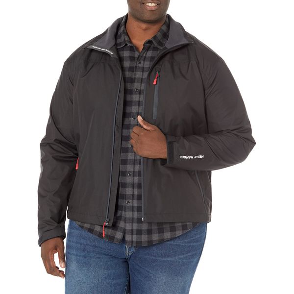 Helly Hansen Men's Crew Midlayer Fleece Lined Waterproof Windproof Rain Jacket, 990 Black, Small