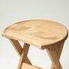Belle Maison Natural High Stool, Wooden Side Table, Folding Table
