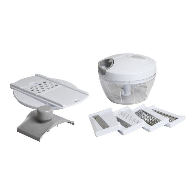 Pearl Metal Simplice C-1065 Chopper & Grater, Slicer, Julienne Set, White