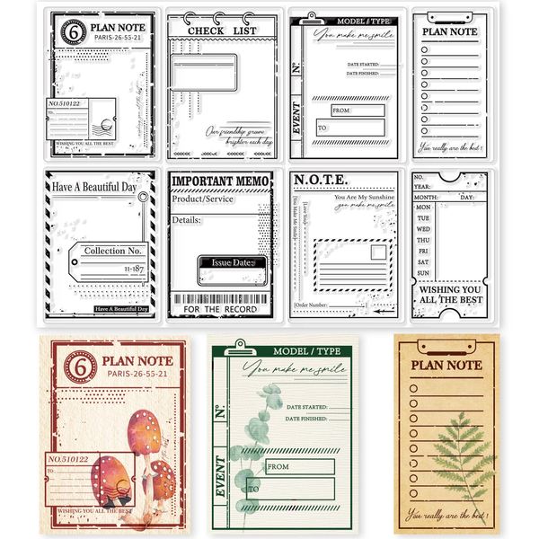 GLOBLELAND Vintage Plan Label Clear Stamps Für DIY Scrapbooking Organizer Task Arranger Silikon Clear Stamp Scheme Seals Für Tagebücher, Dekorative Karten, Die Fotoalben Machen