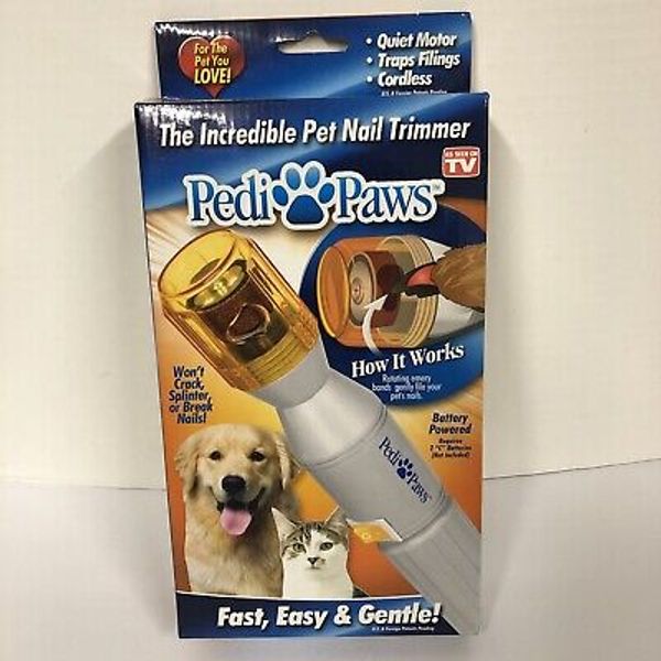 Pedi Paws Incredible Pet Nail Trimmer Battery Powered Fast Easy Gentile NEW