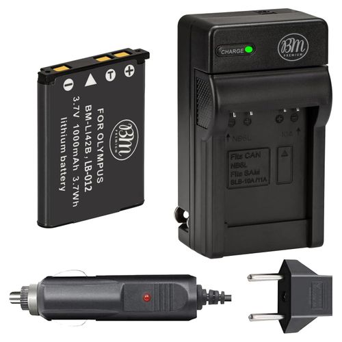 BM Premium LI-42B Battery and Battery Charger for Olympus Stylus 1040, 1050W, 1060, 1070, 1200, 7000, 7010, 7020, 7030, 7040, Tough 3000, TG-310, TG-320, VR310, VR320, VR330 Digital Camera