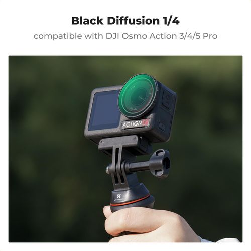 K&F Concept Push-in Black Diffusion 1/4 Filter for DJI Osmo Action 5 Pro, Creative Mist Cinematic Effect Filters for DJI Osmo Action 4 Action 3, Multi-Coated/Optical Glass/Aluminum Alloy Frame
