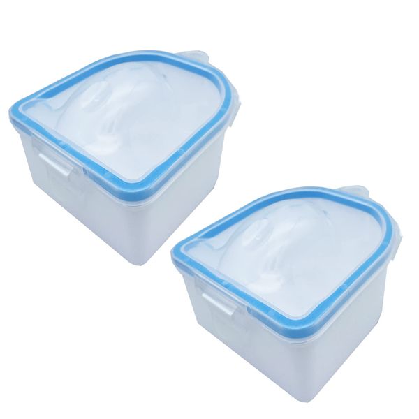 2Pcs Nail Soaking Bowl Acetone Proof, Soak off Gel Polish Remover, Soak off Bowls for Acrylic Nails, Dip Powder Soak off Remover for Home and Salon use