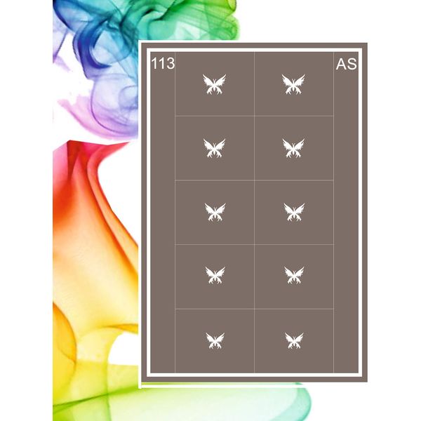 Airbrush Stencils for Nails Nail Art Design Airbrushing Templates AS-0113